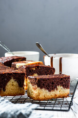 Home baking. Chocolate marble cake