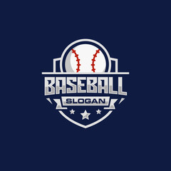 Baseball team emblem logo design vector illustration