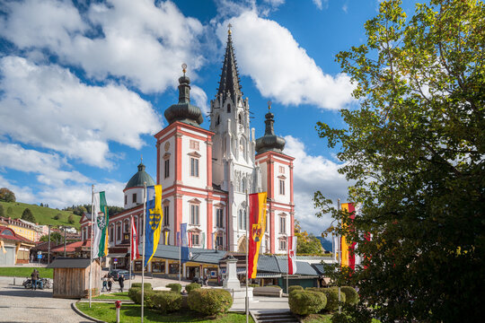 City of Mariazell with famous Mariazell Basilica, Styria, Austria