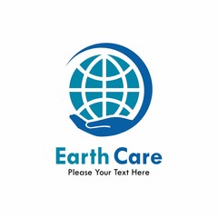 Earth care design logo template illustration.