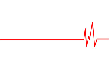 Red heartbeat icon. Heartbeat line. Pulse trace. Vector illustration.