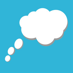 Speech bubbles speech bubble icon on blue background. Flaat  bubble - vector icon.