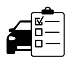 Car service list icon. Tick sign.  Vector illustration. check list.