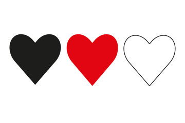 Collection  heart symbol love  icon vector.  Mini set. vector illustration .