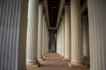 strong Italian white pillar of building