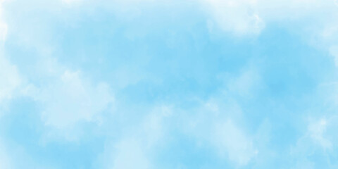 Watercolor illustration art abstract blue color texture background, clouds and sky pattern. Beautiful air sunlight with cloud scape colorful.