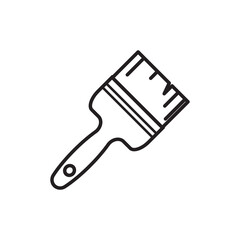 thin line art brush icon, vector illustration
