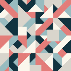 Geometric creative minimalistic cubic poster. Vector background with bright blue-pink colors