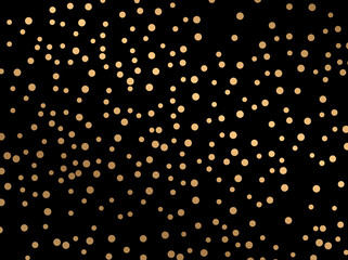 Gold Shine Glitter Particles.  Gold gradient circles on sky background.  Golden glitter confetti. Elegant luxury gold glitter design pattern. 