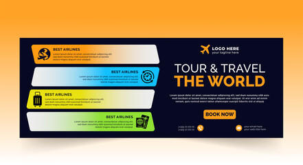 banner template post for social media. Template for Instagram post, Facebook post, for travel,  corporate, company, tour tourism, advertisement, and business