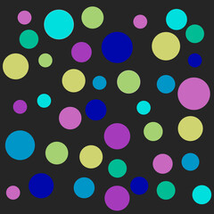 multicolored mugs on a black background pattern