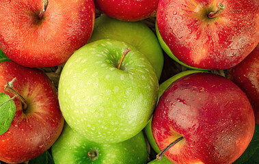 background of red and green apples