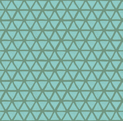 Seamless pattern of drawn green  triangles on a Greenbriar background. For fabric, sketchbook, wallpaper, wrapping paper.