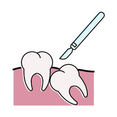 dental surgery. dental treatment and dental care. health concept. Can use for web banner, infographics. Flat  vector illustration isolated on white background.