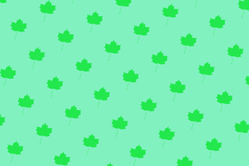 seamless pattern with green wedge leaves