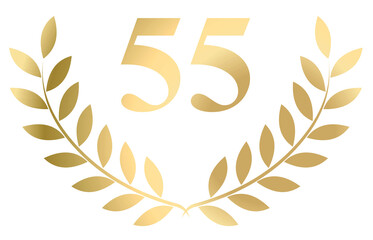 Gold laurel wreath 55 vector isolated on a white background	
