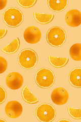 Oranges Fruit and Oranges Slices Healthy Food background