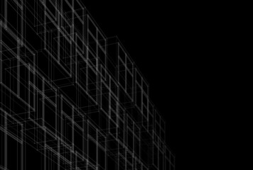 Modern architecture building 3d illustration