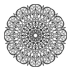 Hand drawn mandala. decoration in ethnic oriental  doodle ornament.