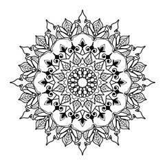 Hand drawn mandala. decoration in ethnic oriental  doodle ornament.