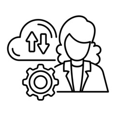public-cloud manager Concept, Provisioning and orchestration Vector Icon Design, Cloud computing Symbol, Client server model Sign, Web Hosting and Edge device stock illustration