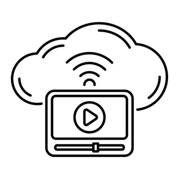 Enterprise-Grade Lightning-Fast Live Streaming Concept, cloud-based on-demand video Vector Icon Design, Cloud computing Symbol, Client server model Sign, Web Servics and Data Center stock illustration