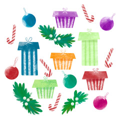 Kit with New Year elements. Kit with New Year elements.