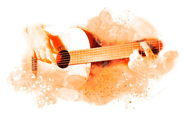 Guitar music illustration with abstract effects.