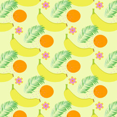 pattern banana orange palm branch hawaii