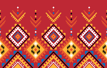 Ethnic abstract rhombus pattern art. Seamless pattern in tribal, folk embroidery, and Mexican style. Aztec geometric art ornament print.Design for carpet,  clothing, wrapping, fabric, cover, textile