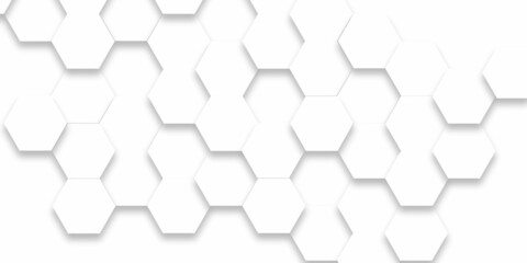 Abstract background with hexagons and white color . Creative design with Hexagons in the form of honeycombs for presentations, website design. Abstract geometric unobtrusive background - 3d render.