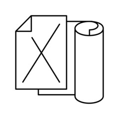 kraft paper list line icon vector illustration