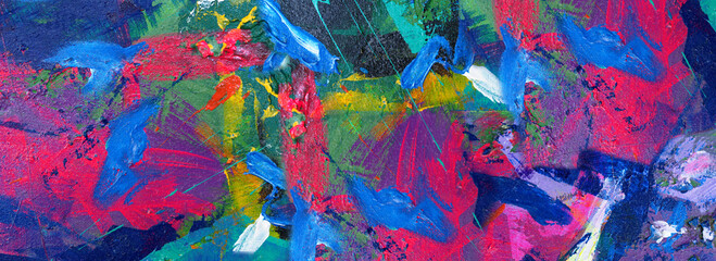 Hand draw painting abstract art panorama background colors texture design illustration..