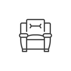 Leather armchair line icon