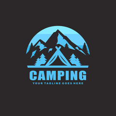 Fototapeta premium Camping logo design vector illustration
