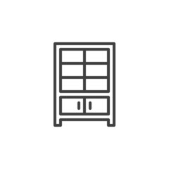 Cupboard furniture line icon