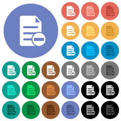 Remove document round flat multi colored icons