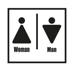 toilet male and female icon. isolated white background. vector illustration