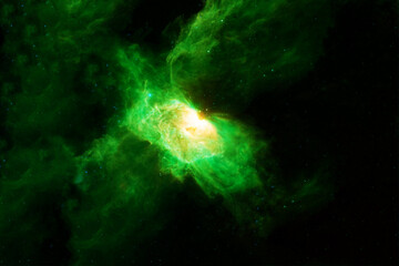 Green space nebula. Elements of this image furnished by NASA