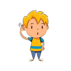 Kid listening gesture