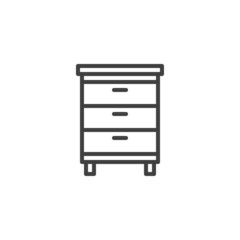 Nightstand with drawer line icon