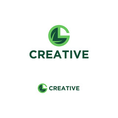 letter LG creative brand Abstract trendy green logo design element Vector illustration