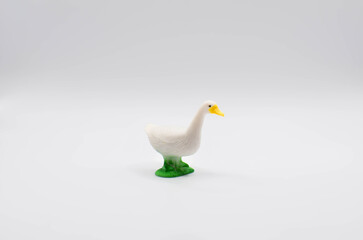 duck.plastic toy on a white background.