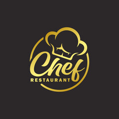 Chef logo design vector illustration. Restaurant logo