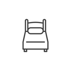 Bed furniture line icon