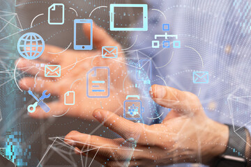 Technology background. Big data concept. Binary