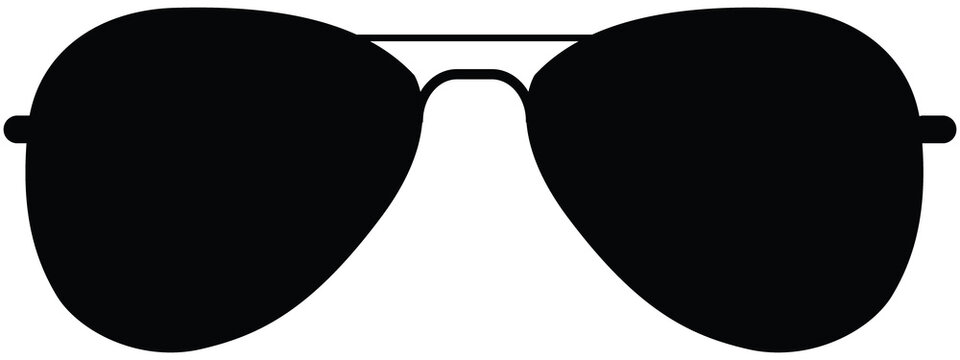 black sunglasses icon on white background
