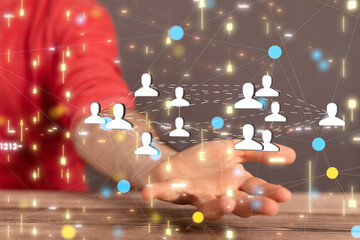 Global network. Blockchain. 3D illustration. Neural networks and artificial intelligence. Abstract
