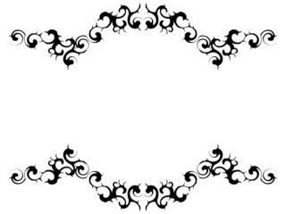 高級感のあるオーナメントのフレーム　横位置　ブラック