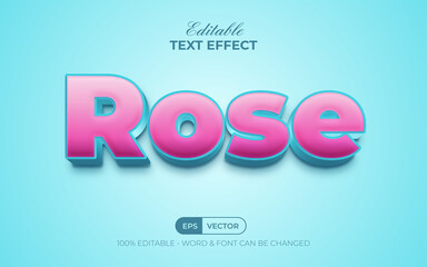 Rose text effect style. Editable text effect.